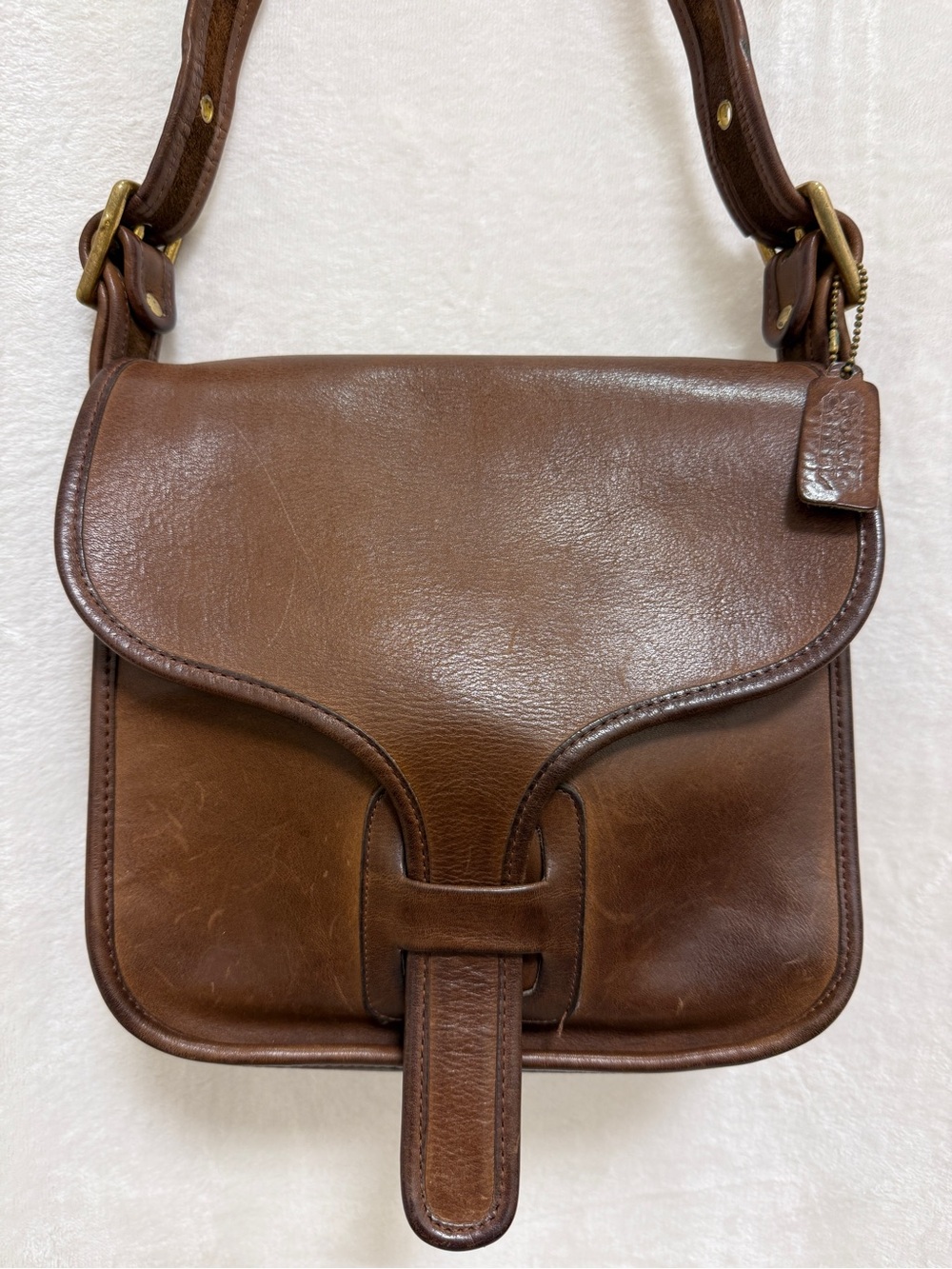 Rare Vintage Coach Brown Leather Courier Bag